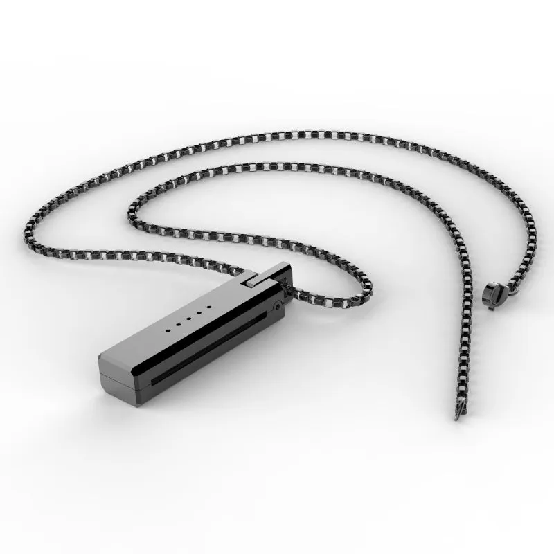 Smart accessories For fitbit flex 2 Moonlight Box Metal Necklace Magnetic with Stainless Steel Chain Black Silver