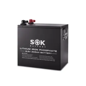 SOK Battery [206Ah] 12V LiFePO4 Deep Cycle Lithium Solar Battery