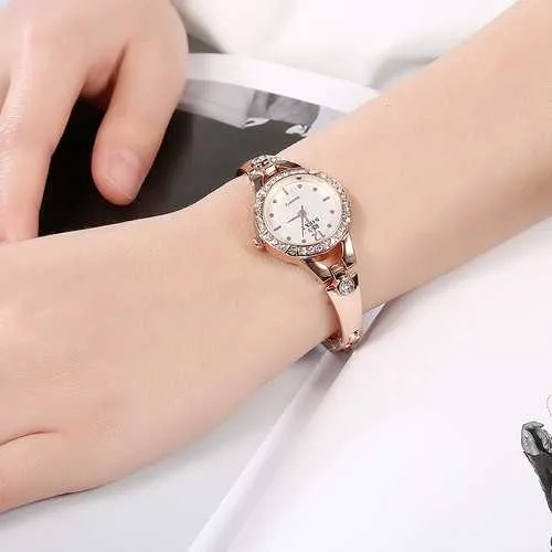 SOXY Rhinestone Casual Style Stainless Steel Bracelet Watch