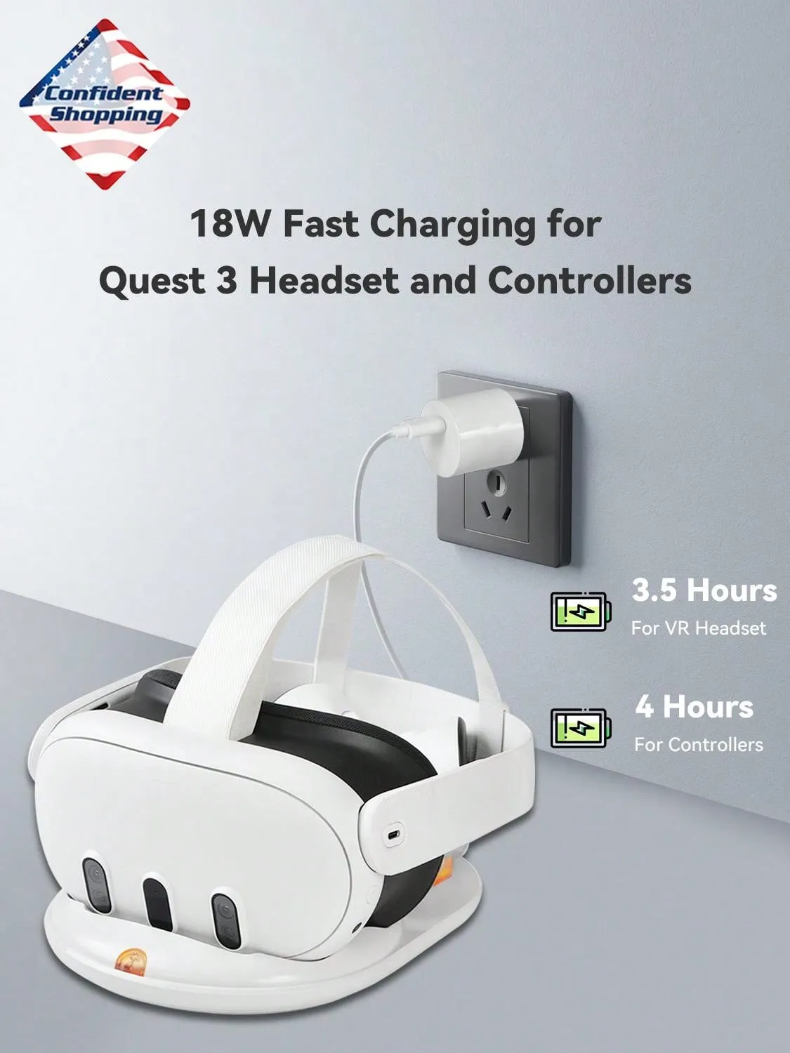 TechKompass Meta Quest 3 Charging Dock With Rapid Charge Technology And Bonus Rechargeables