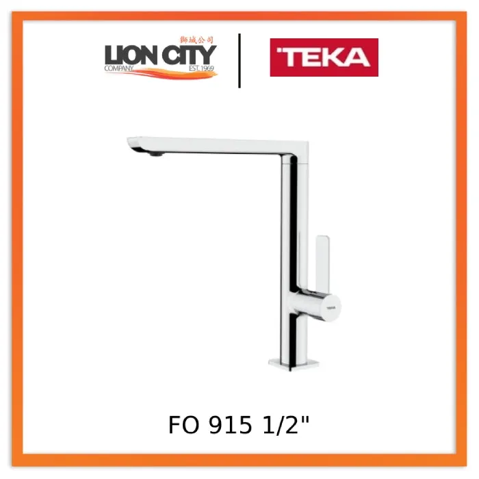 Teka FO 915 1/2" Minimalistic Single Lever Kitchen Tap With High Swivel Spout