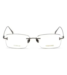 Tom Ford Men's Gunmetal Rectangular Optical Frame