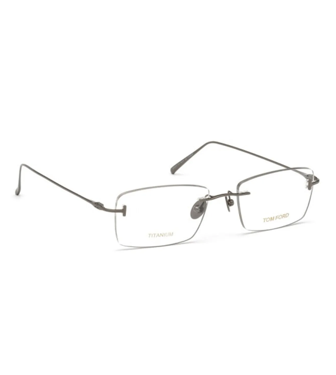 Tom Ford Men's Gunmetal Rectangular Optical Frame