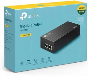 TP-LINK Gigabit PoE   Injector, 2 Gigabit ports, Non-PoE to PoE Adapter, Plug & Play, Desktop/Wall-Mount, TL-POE170S