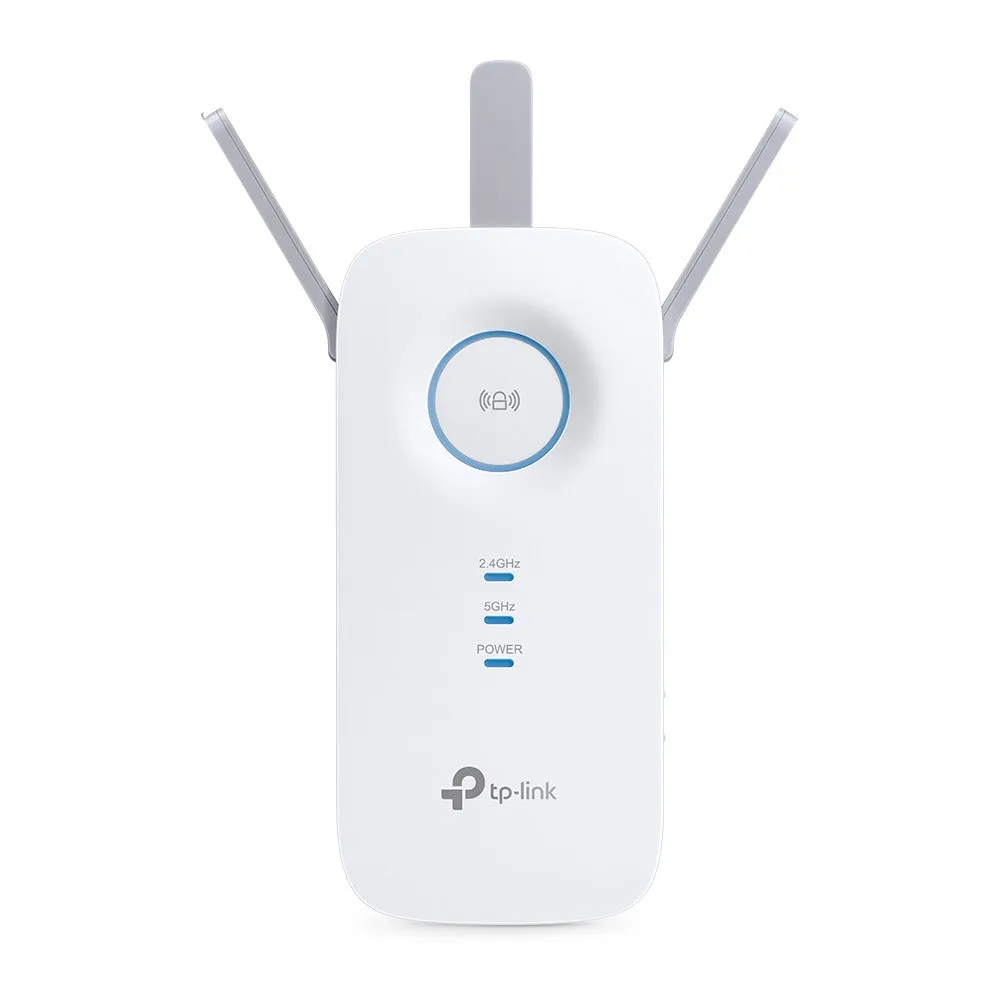 TP-Link RE550 AC1900 Dual Band Wi-Fi Range Extender Wall Plugged with 1300Mbps at 5GHz, 600Mbps at 2.4GHz, Gigabit Ethernet Port, MU-MIMO, Access Point Mode, High-Speed Mode, Easy Setup Via WPS / Tether App, OneMesh