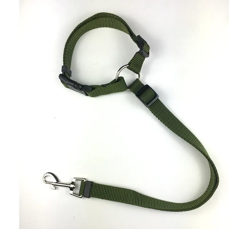 Two-in-one Nylon Adjustable Dogs Harness Collar Pet dog Accessories Pet Car Seat Belt Lead Leash Backseat Safety Belt