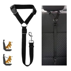 Two-in-one Nylon Adjustable Dogs Harness Collar Pet dog Accessories Pet Car Seat Belt Lead Leash Backseat Safety Belt