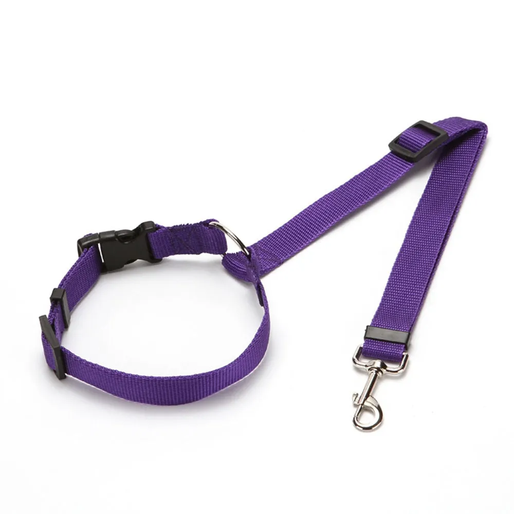 Two-in-one Nylon Adjustable Dogs Harness Collar Pet dog Accessories Pet Car Seat Belt Lead Leash Backseat Safety Belt