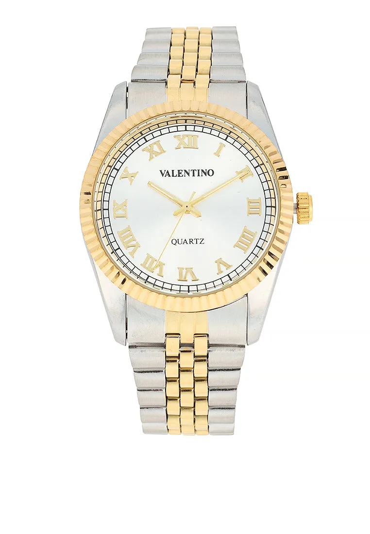 Valentino  20122402-TWO TONE - SILVER DIAL Stainless Steel Strap Analog Watch for Men