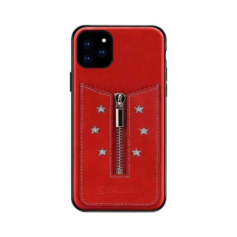 Variety of Mobile Model's Anti Fingerprint Zipper Elegant Phone Case