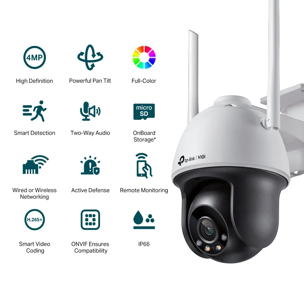 VIGI C540-W 4MP Indoor / Outdoor Full-Color Night View Wi-Fi Pan Tilt Network Camera