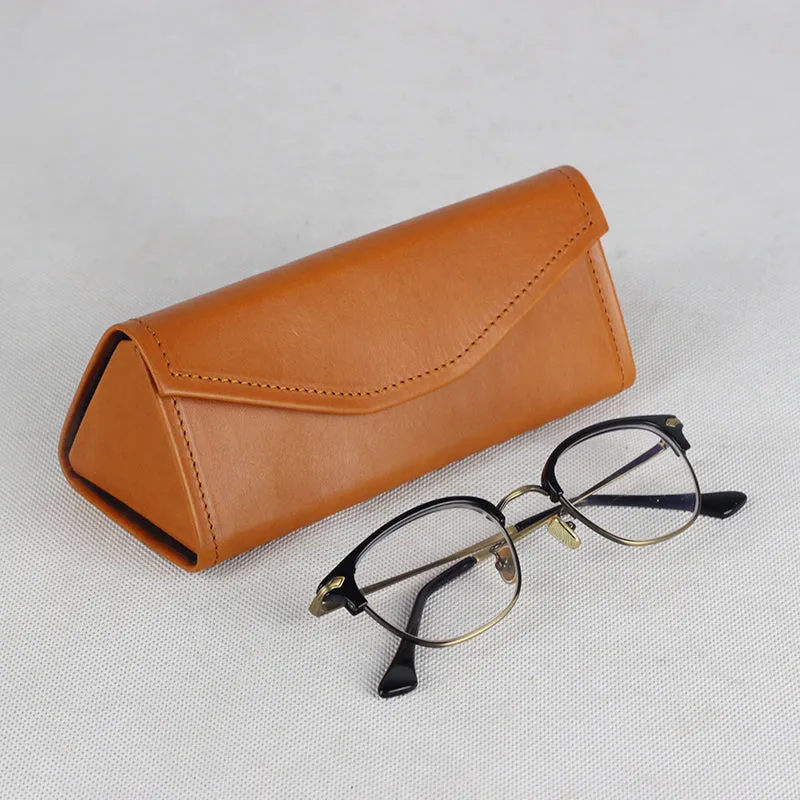 Vintage Handmade Vegetable Tanned Leather Glasses Case (Foldable)