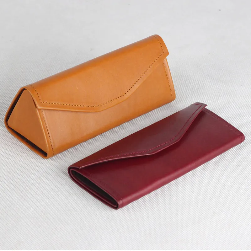 Vintage Handmade Vegetable Tanned Leather Glasses Case (Foldable)