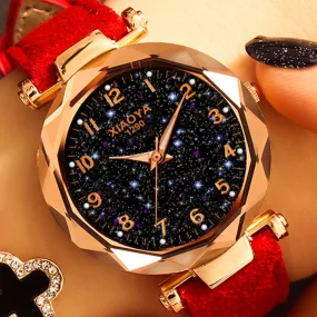 Watches Best Sell Star Sky Dial Clock Luxury Rose Gold Women's Bracelet Quartz