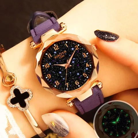 Watches Best Sell Star Sky Dial Clock Luxury Rose Gold Women's Bracelet Quartz