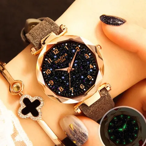 Watches Best Sell Star Sky Dial Clock Luxury Rose Gold Women's Bracelet Quartz