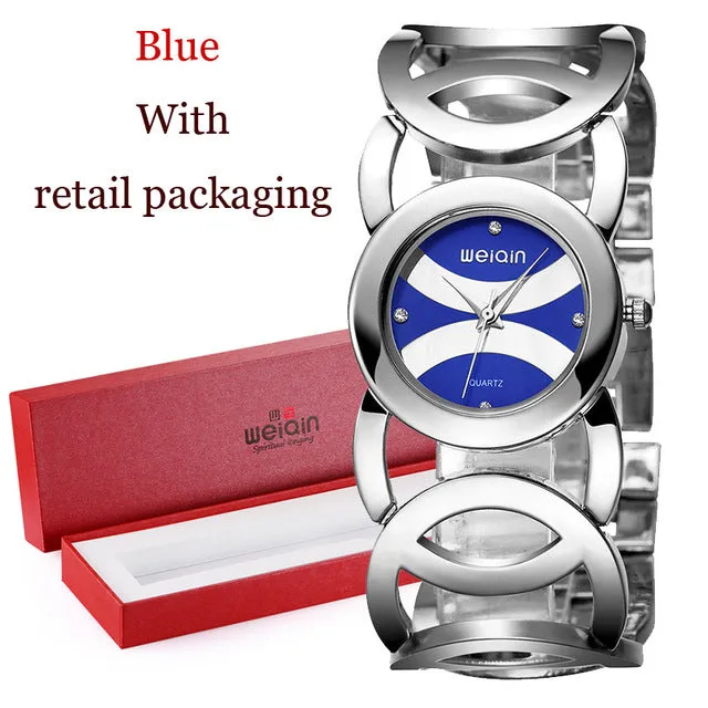 WEIQIN Brand Luxury Crystal Gold Watches Women Fashion Bracelet Quartz Watch Shock Waterproof Relogio Feminino orologio donna