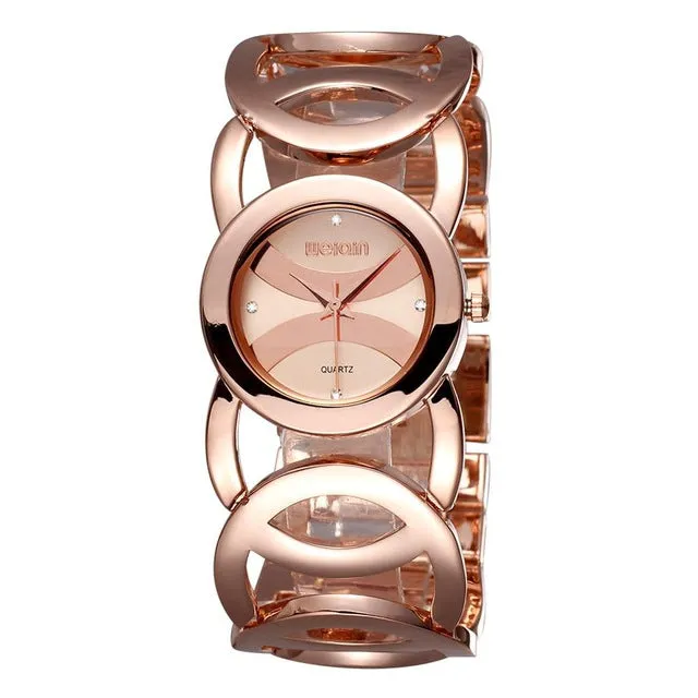 WEIQIN Brand Luxury Crystal Gold Watches Women Fashion Bracelet Quartz Watch Shock Waterproof Relogio Feminino orologio donna