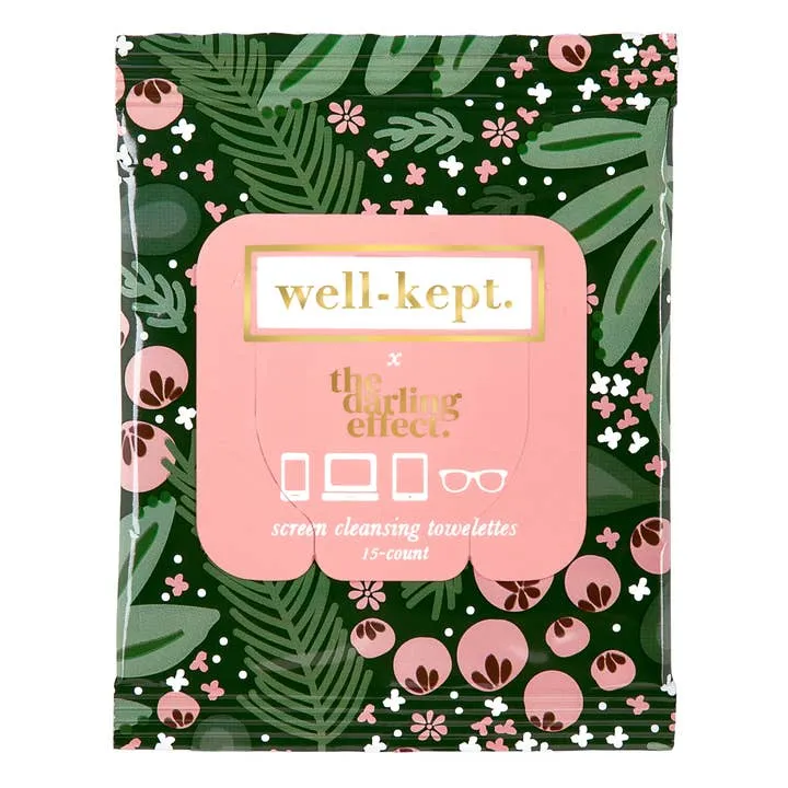 Well Kept Screen   Glasses Cleansing Travel Wipes - Jolly Sprig