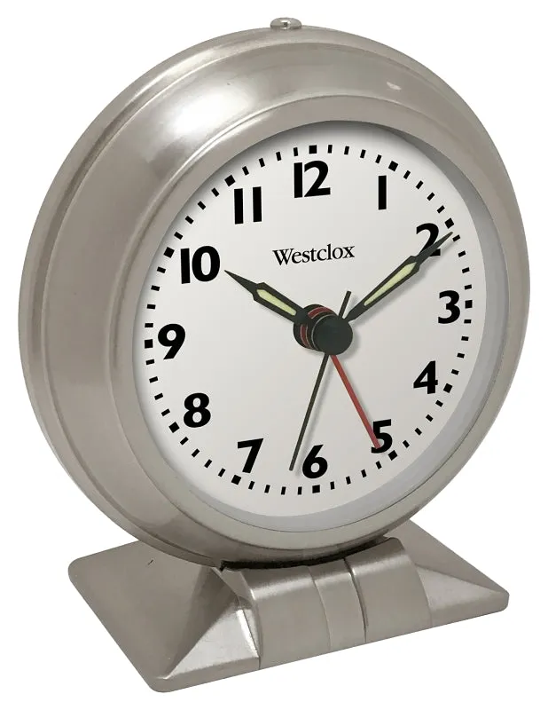 Westclox 90010 Alarm Clock, AA Battery, Steel Case :EA: QUANTITY: 1