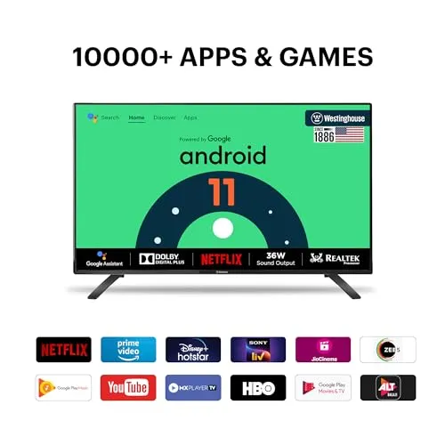 Westinghouse 100 cm (40 inches) W2 Series Full HD Certified Android LED TV WH40FX51 (Black)