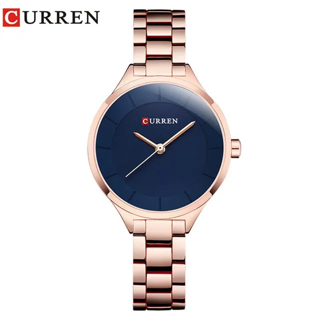 Women Luxury Quartz Watches Lasies Fashion Elegant Dress Wrist Watch CURREN Stainless Steel Female Bracelet Gift Clock