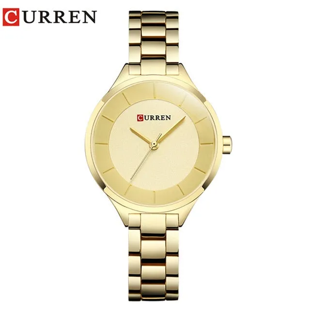 Women Luxury Quartz Watches Lasies Fashion Elegant Dress Wrist Watch CURREN Stainless Steel Female Bracelet Gift Clock