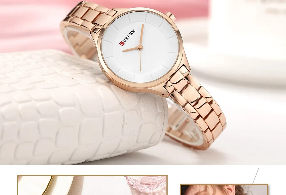 Women Luxury Quartz Watches Lasies Fashion Elegant Dress Wrist Watch CURREN Stainless Steel Female Bracelet Gift Clock