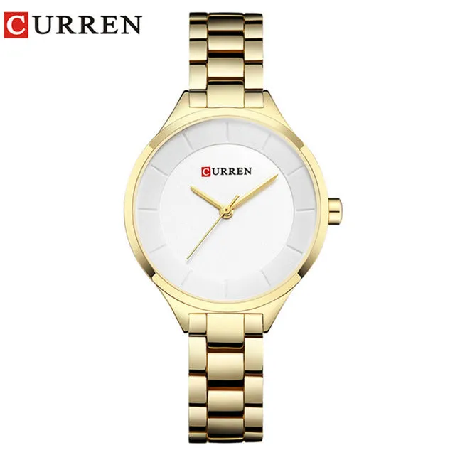 Women Luxury Quartz Watches Lasies Fashion Elegant Dress Wrist Watch CURREN Stainless Steel Female Bracelet Gift Clock