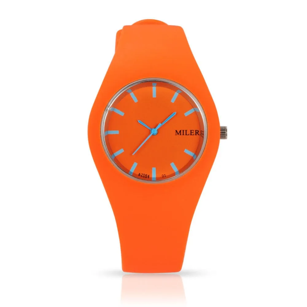 Women Silicone Band Sport Watch Fashion Brand MILER Colorful Quartz Bracelets Watches