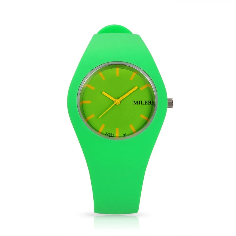 Women Silicone Band Sport Watch Fashion Brand MILER Colorful Quartz Bracelets Watches