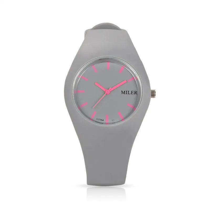 Women Silicone Band Sport Watch Fashion Brand MILER Colorful Quartz Bracelets Watches