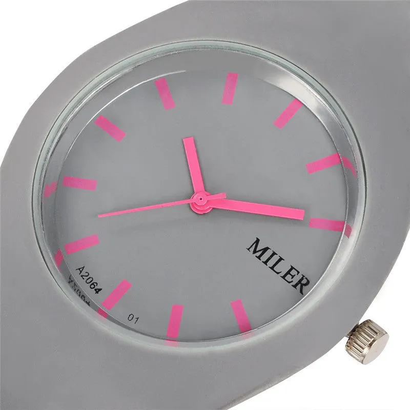 Women Silicone Band Sport Watch Fashion Brand MILER Colorful Quartz Bracelets Watches