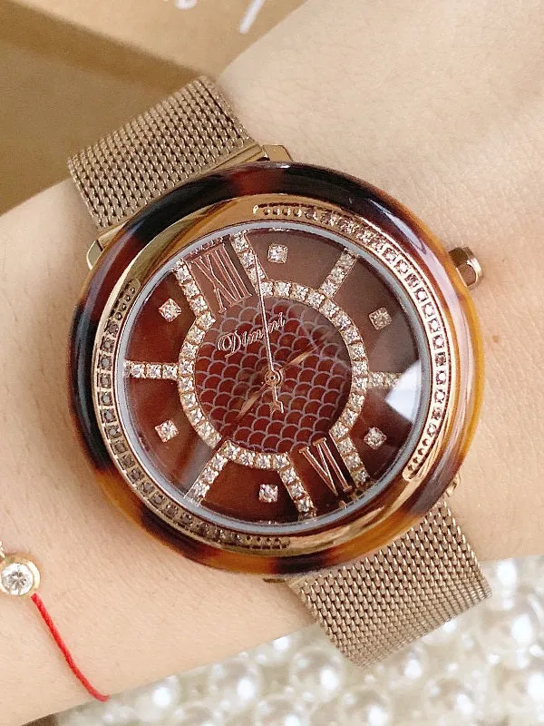 Women's Watch Brilliant&Luxury Large Dial Milan belt elegant watch