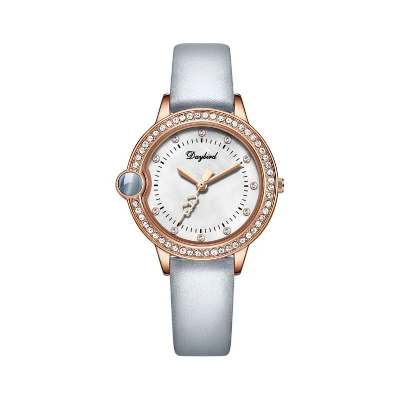 Women's Watch Simple diamond dial with leather strap Exquisite Fashion watch