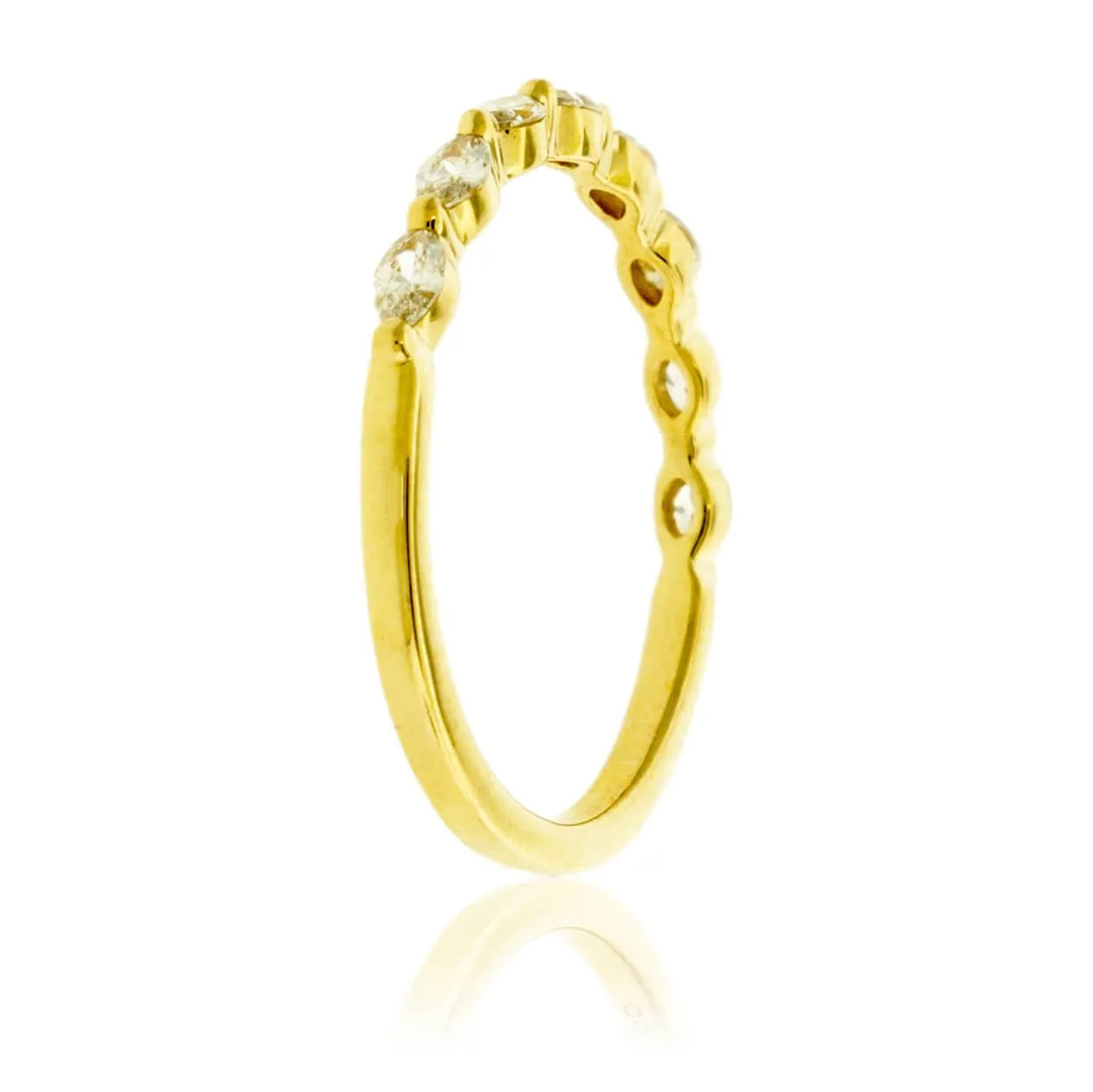 Yellow Gold Marquise Shape Diamond Band