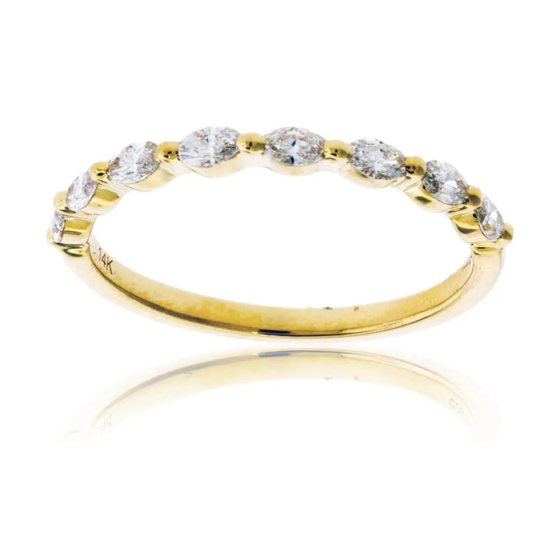 Yellow Gold Marquise Shape Diamond Band