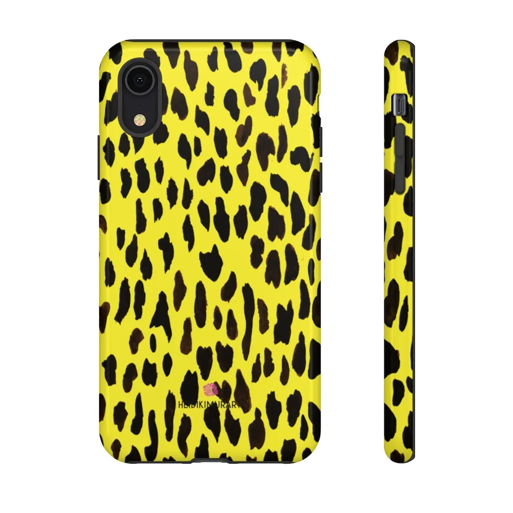 Yellow Leopard Designer Tough Cases, Animal Print Best Case Mate iPhone Samsung Case-Made in USA