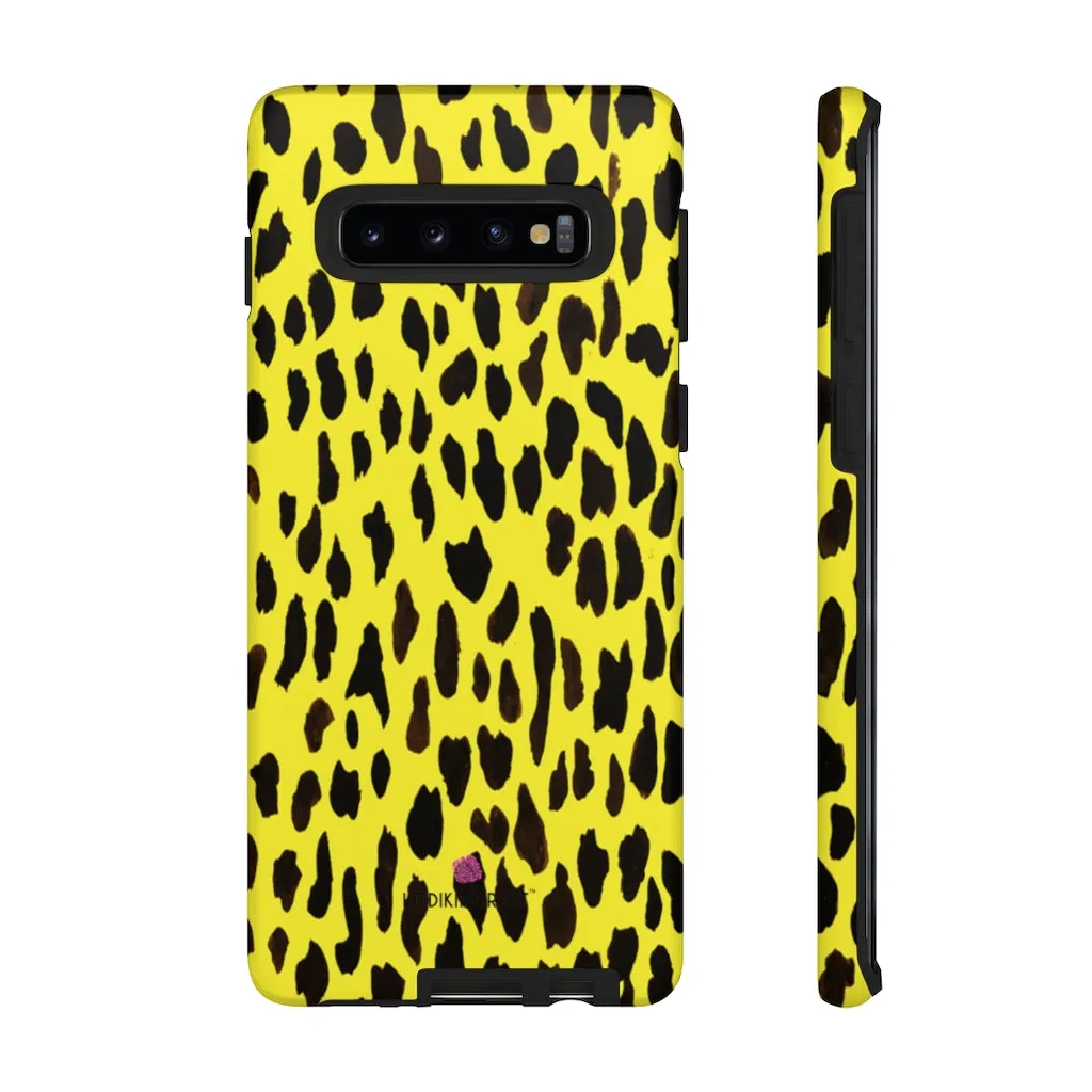 Yellow Leopard Designer Tough Cases, Animal Print Best Case Mate iPhone Samsung Case-Made in USA