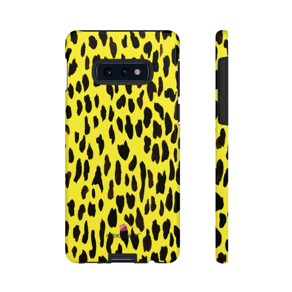 Yellow Leopard Designer Tough Cases, Animal Print Best Case Mate iPhone Samsung Case-Made in USA