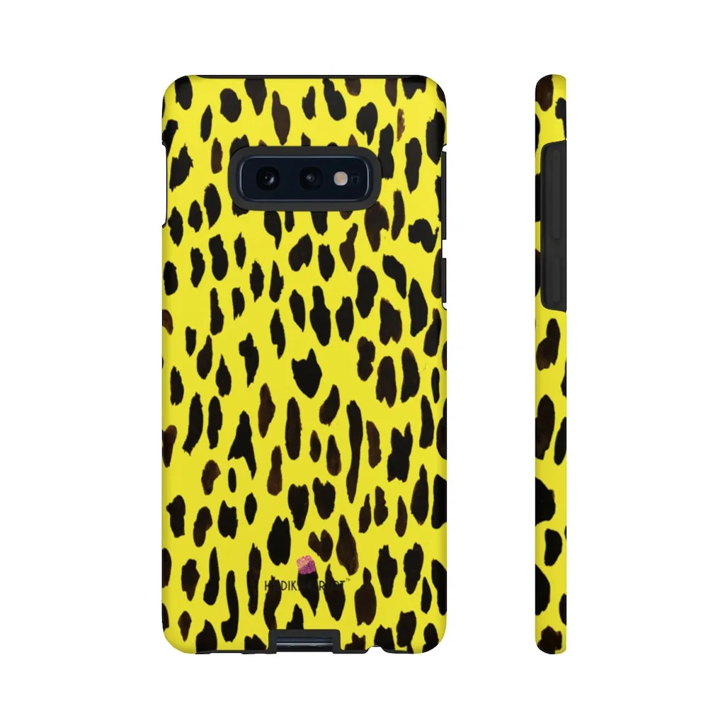 Yellow Leopard Designer Tough Cases, Animal Print Best Case Mate iPhone Samsung Case-Made in USA