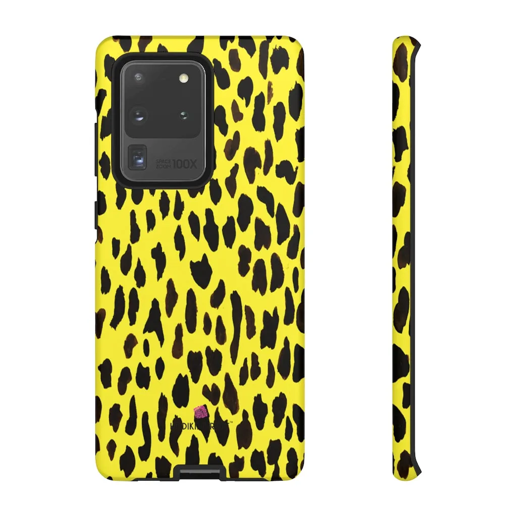 Yellow Leopard Designer Tough Cases, Animal Print Best Case Mate iPhone Samsung Case-Made in USA