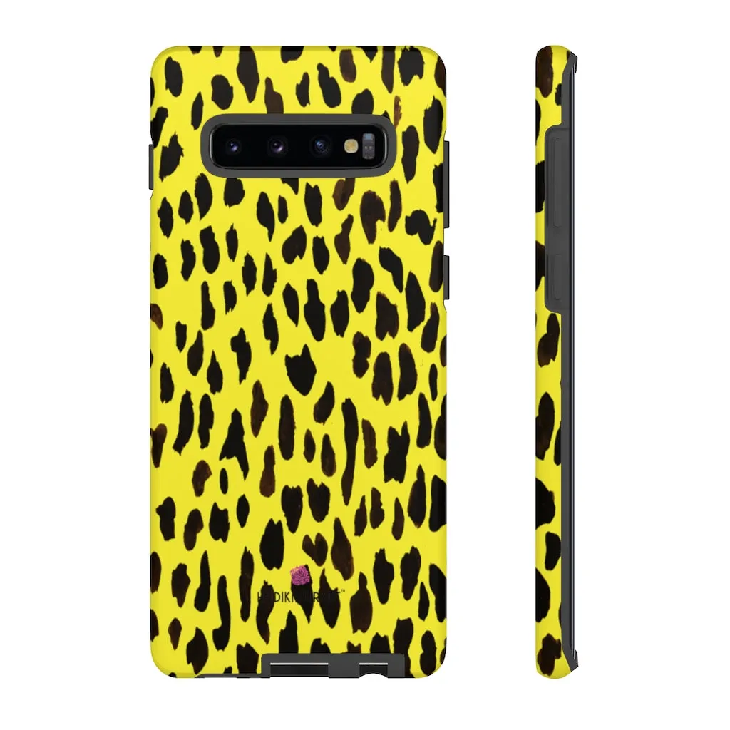 Yellow Leopard Designer Tough Cases, Animal Print Best Case Mate iPhone Samsung Case-Made in USA