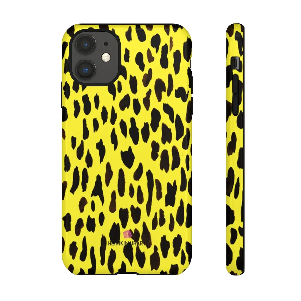 Yellow Leopard Designer Tough Cases, Animal Print Best Case Mate iPhone Samsung Case-Made in USA