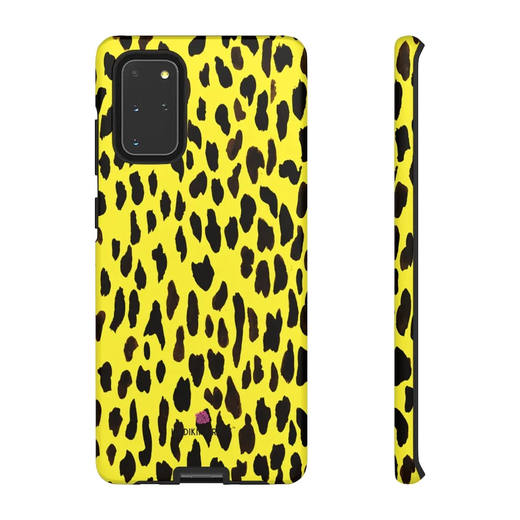 Yellow Leopard Designer Tough Cases, Animal Print Best Case Mate iPhone Samsung Case-Made in USA