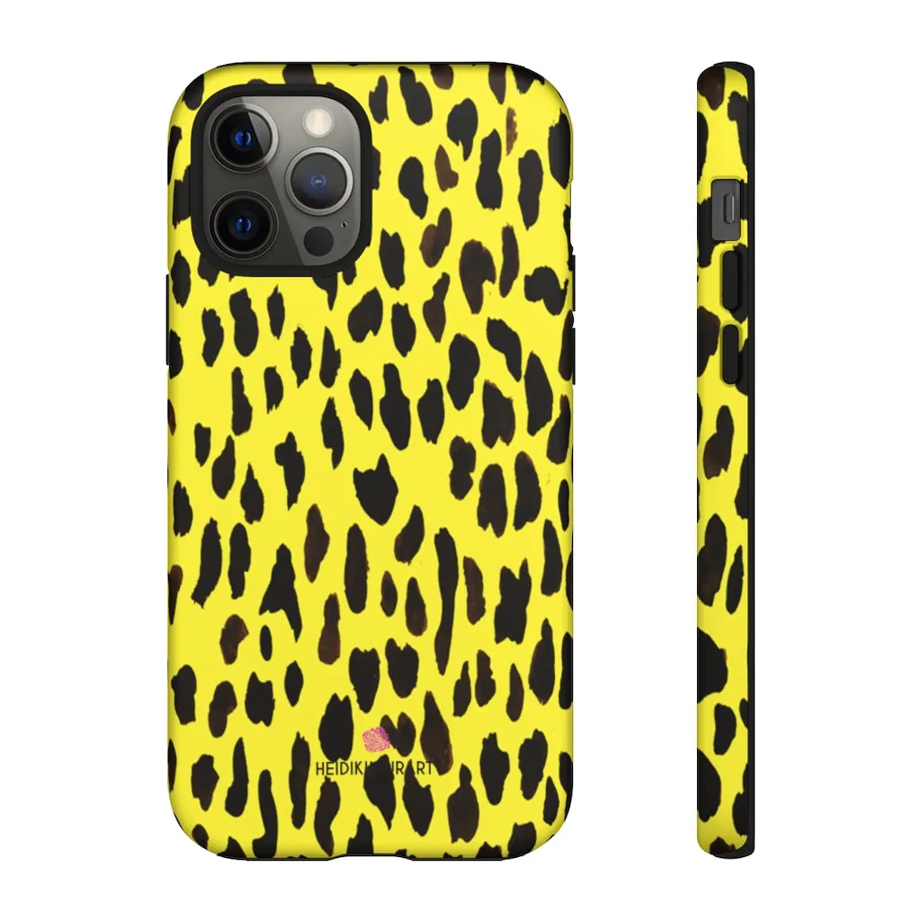 Yellow Leopard Designer Tough Cases, Animal Print Best Case Mate iPhone Samsung Case-Made in USA