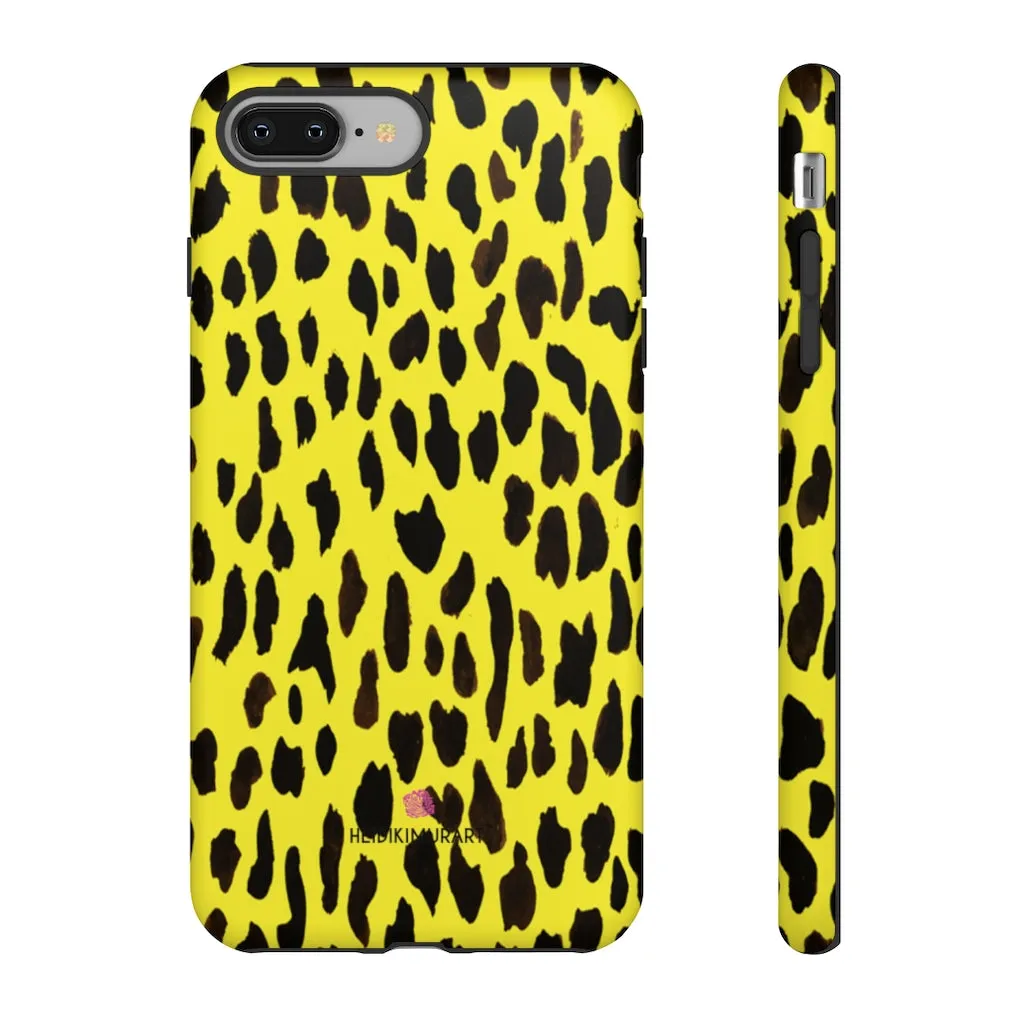 Yellow Leopard Designer Tough Cases, Animal Print Best Case Mate iPhone Samsung Case-Made in USA